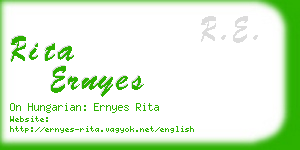 rita ernyes business card